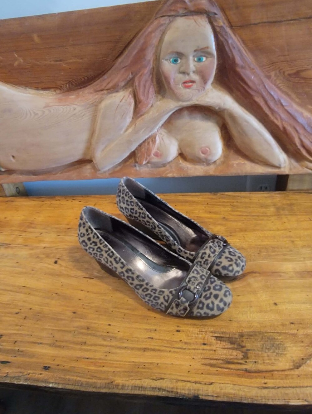 Sofft Size 9 Torino Leopard Print 2.5" Wedge Heels